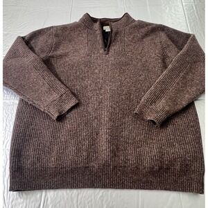 L.L. Bean Waterfowl Gore Windstopper Sweater Men XXL Merino Lambs Wool Brown EUC